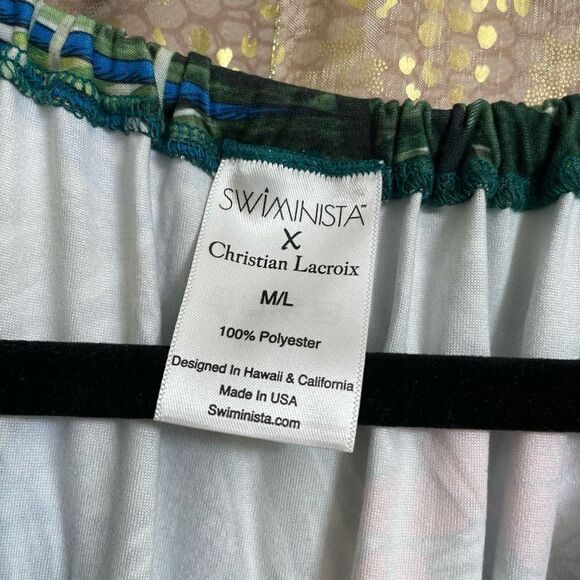 Christian Lacroix x Swiminista Carefree Mini Dress Jardin Exochic Print, Green T - Picture 5 of 8